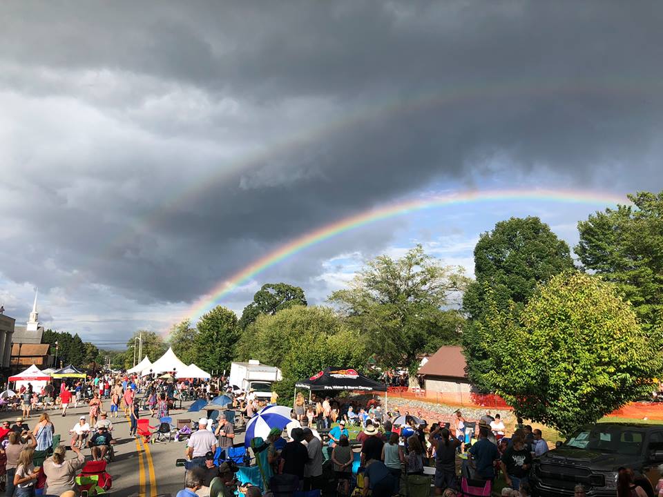 Rainbow Above Blue Ridge Blues & BBQ Festival Tents