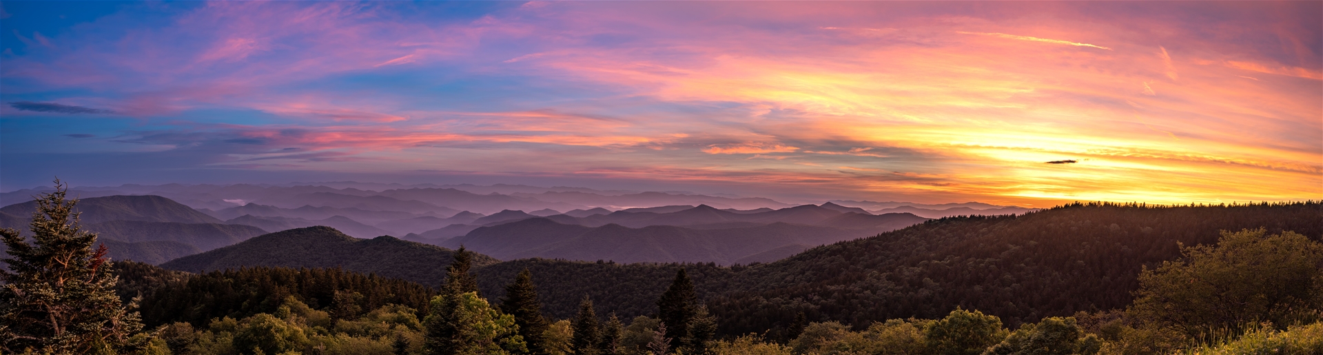 Panoramic View of Blue Ridge Mountains