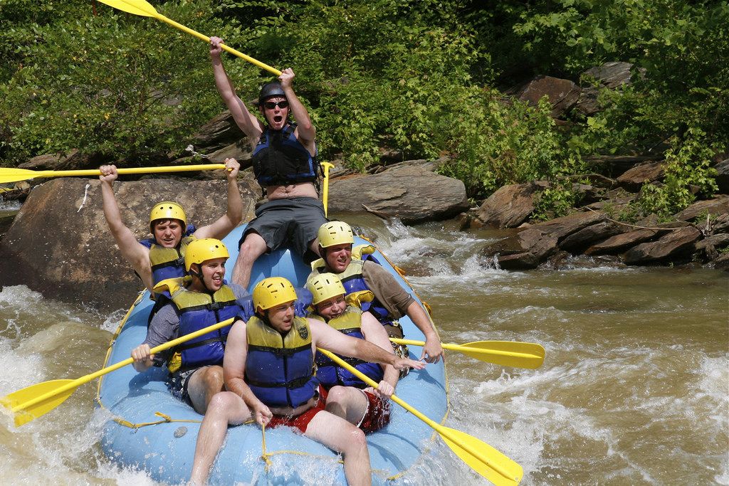 People Rafting the Toccoa River