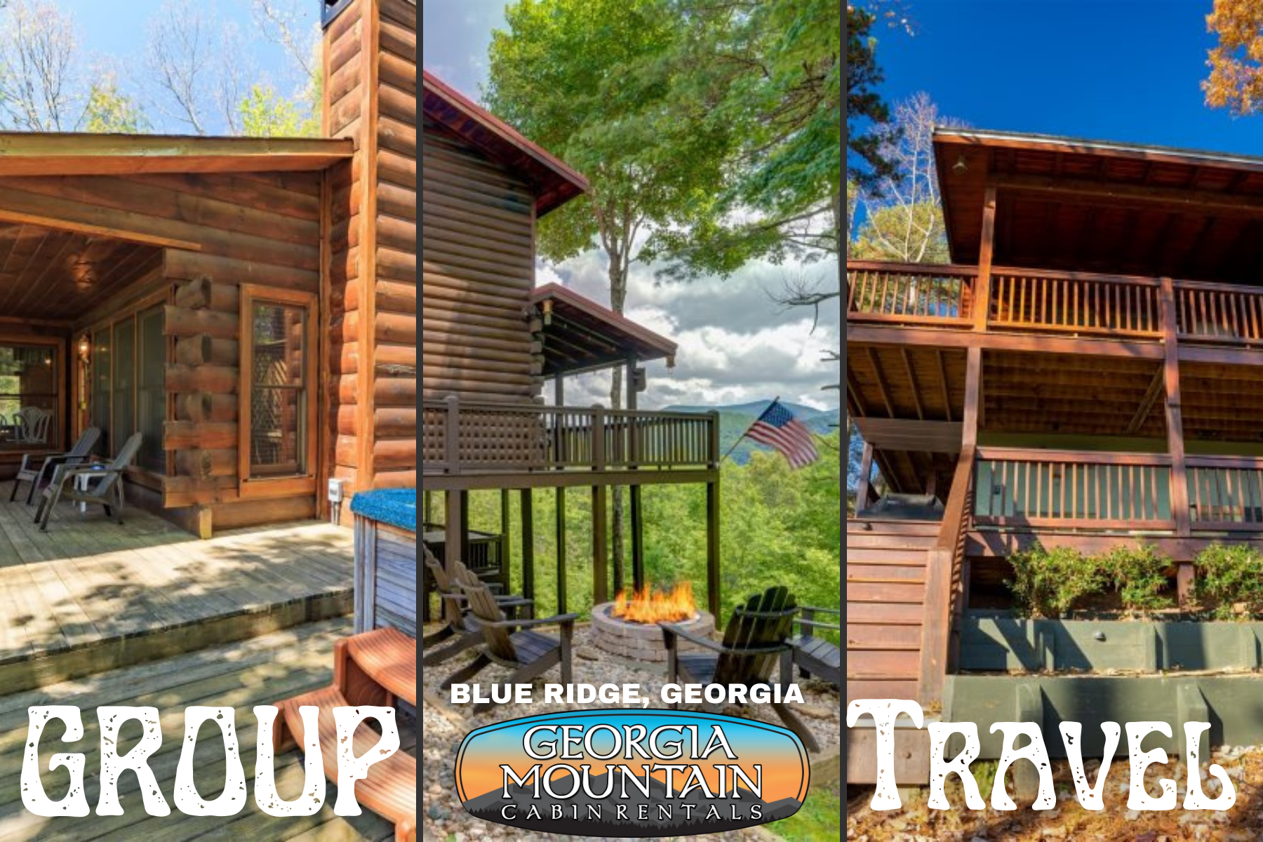Group of 3 properties by Georgia Mountain cabin Rental - Blue Ridge Group Accommodations