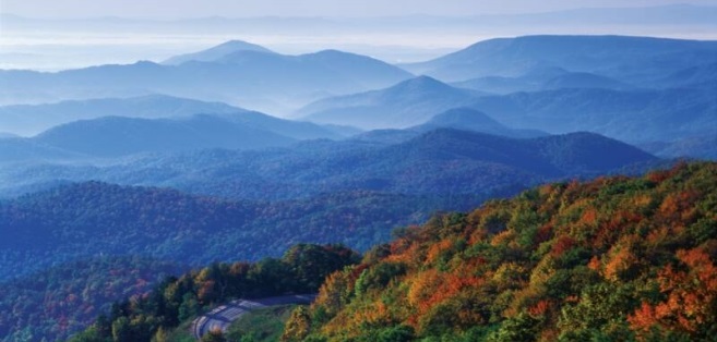 Blue Ridge Mountains Scenic View in Fall